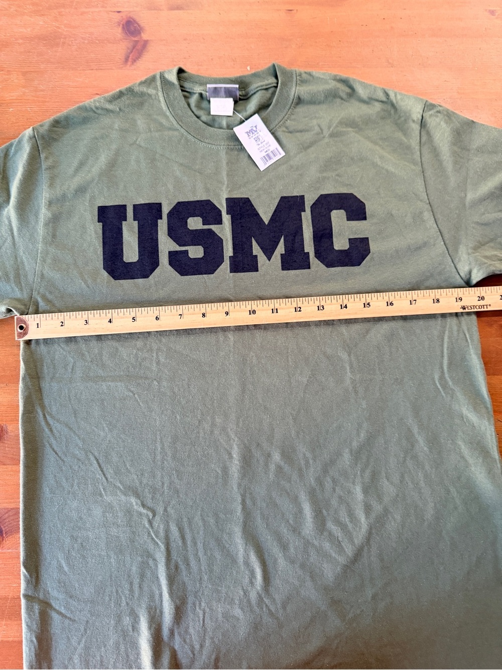 USMC MarineCorps Classic Olive Green Med Short Sleeve Tshirt Cotton MV Sport NWT - Picture 15 of 15